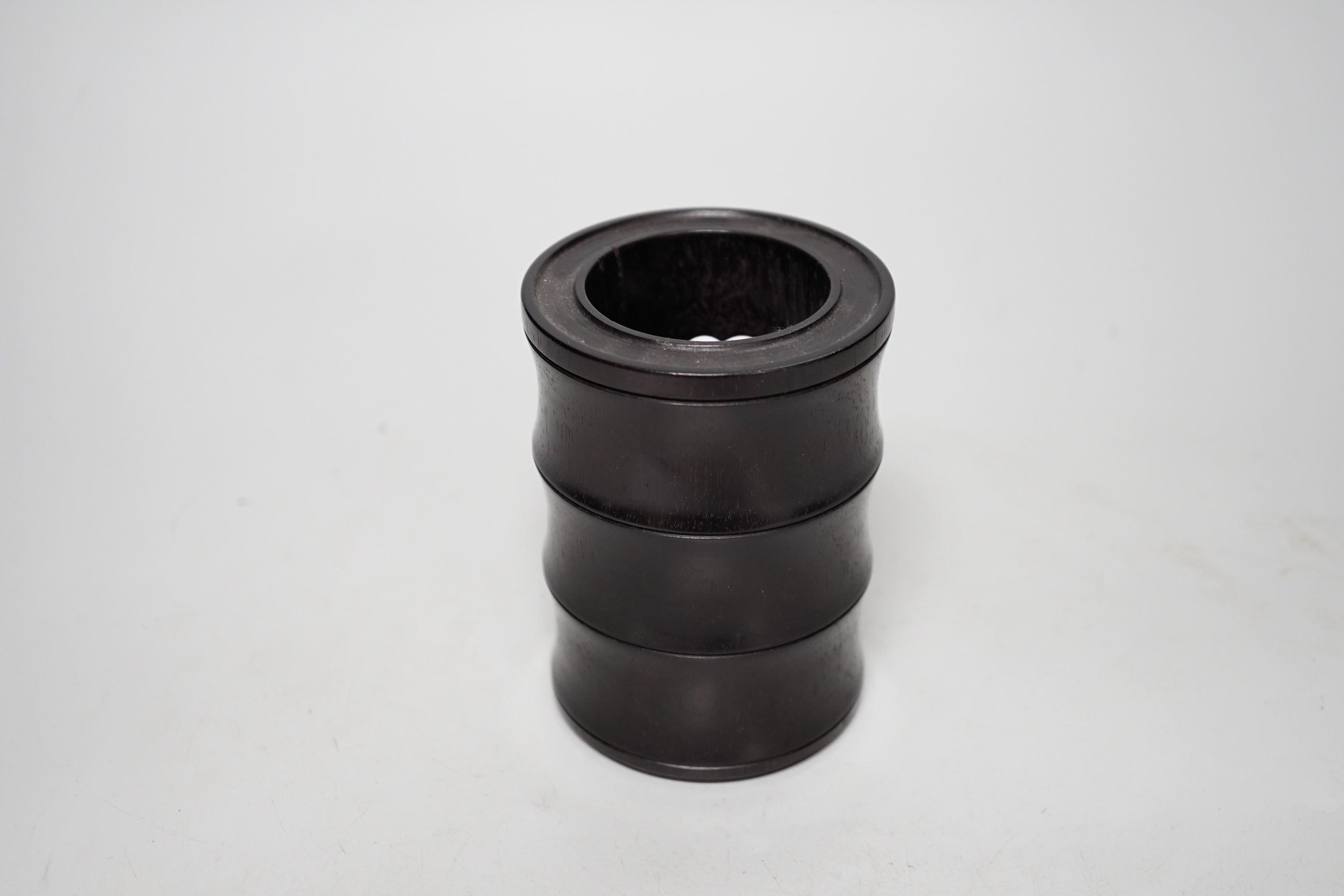 A Chinese hardwood brushpot, bitong, 11cm